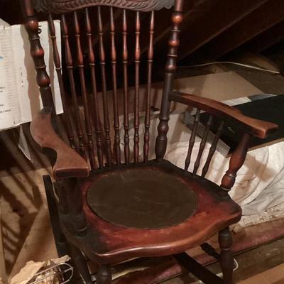 Sale Photo Thumbnail #14: Antique spindle back rocking chair