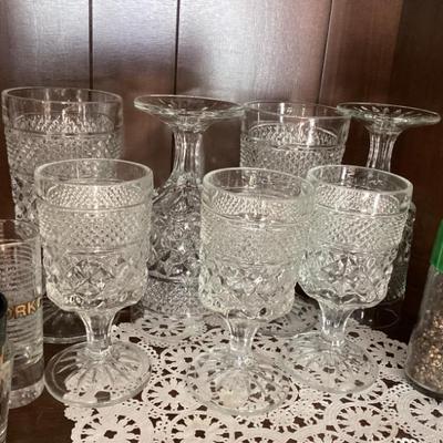 Sale Photo Thumbnail #245: Wexford diamond pattern wine goblets