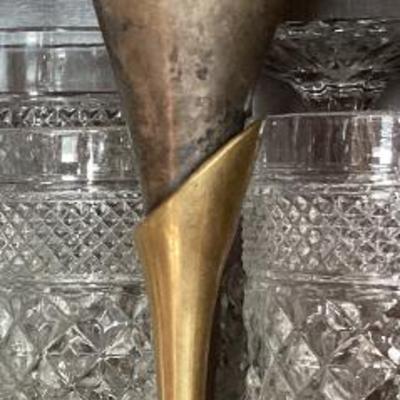 Sale Photo Thumbnail #243: Vintage brase and silver plated champagne flute