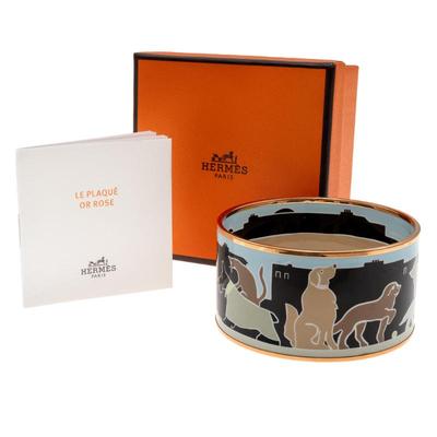 Sale Photo Thumbnail #30: 'Chiens et Chats Songe Nuit' Extra Wide Bangle Bracelet, Hermes