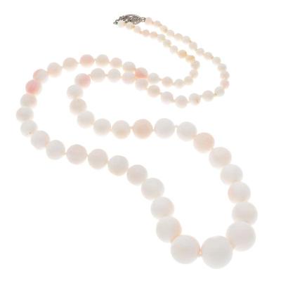 Angel Skin Coral, Sterling Silver Necklace