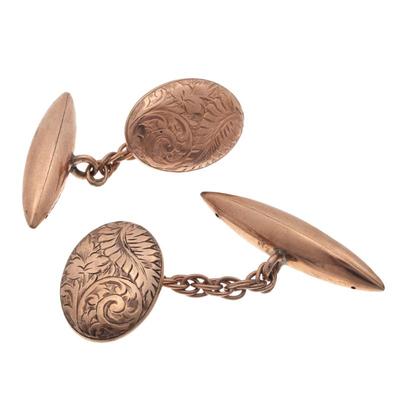 Sale Photo Thumbnail #53: Pair of Antique 9k Rose Gold Cufflinks