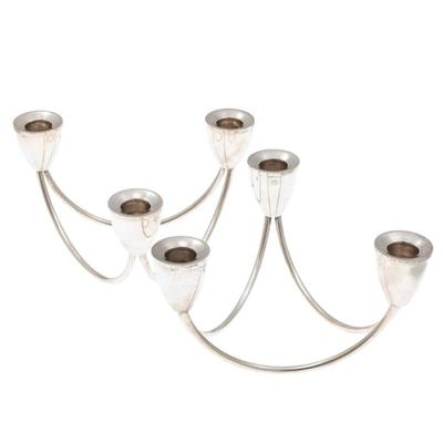 Sale Photo Thumbnail #9: Pair of Duchin Modernist Three Light Candelabra