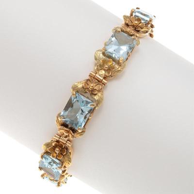 Sale Photo Thumbnail #58: Aquamarine, 14k Yellow Gold Bracelet