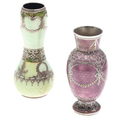 Sale Photo Thumbnail #95: Two Art Nouveau Continental Vases