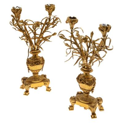 Sale Photo Thumbnail #113: Pair of Empire Gilt Bronze Candelabra