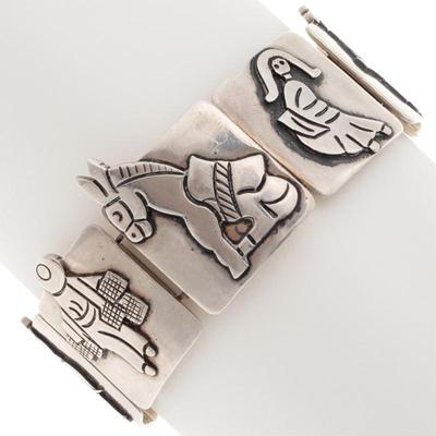 Sale Photo Thumbnail #69: Mexican Victoria Sterling Silver Bracelet