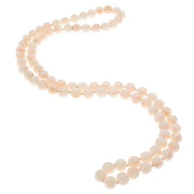 Carved Coral Bead Necklace