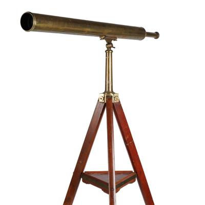 Sale Photo Thumbnail #120: Brass Telescope on Tripod Stand