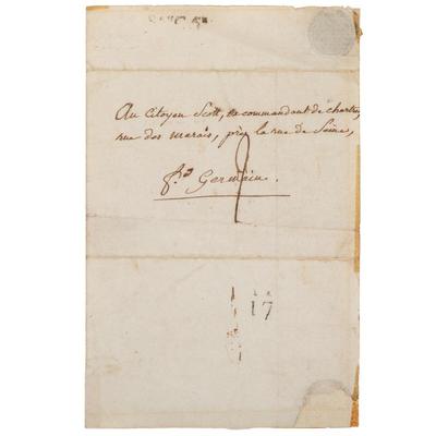 Pierre-Augustin Caron de Beaumarchais Letter