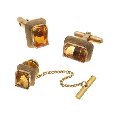 Sale Photo Thumbnail #61: Gent's Citrine, 14k Yellow Gold Dress Set