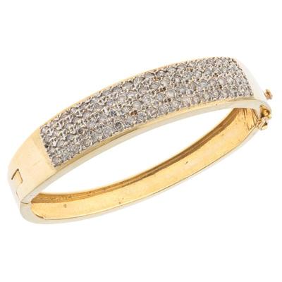 Sale Photo Thumbnail #38: Diamond, 14k Yellow Gold Bangle Bracelet