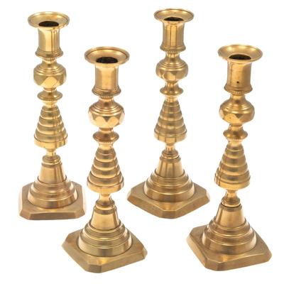 Sale Photo Thumbnail #80: English Beehive Candlesticks19th century