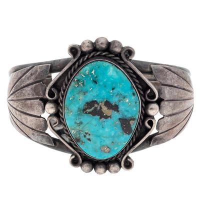 Sale Photo Thumbnail #65: Navajo Turquoise, Sterling Silver Cuff Bracelet