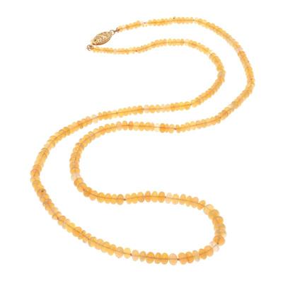 Opal Bead, 18k Yellow Gold Necklace