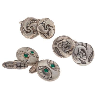 Sale Photo Thumbnail #54: Three Pairs of Georg Jensen Sterling Silver Cufflinks