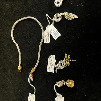 Gems En Vogue Two-Tone Bracelet w/Slide Charms