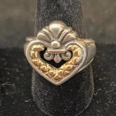 Nancy & David Sterling Silver Ring + Silvertone Earrings