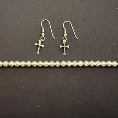 Napier Bracelet & Cross Earrings 