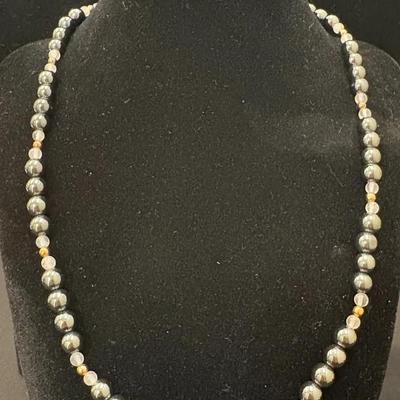 Natural Stone Bead Necklace 
