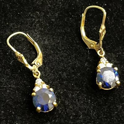 Sterling Silver/Goldtone Drop Earrings 