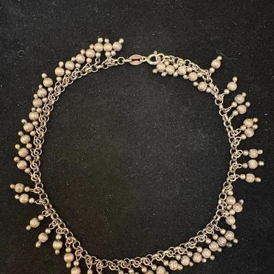 Sterling Silver Ball Bead Anklet