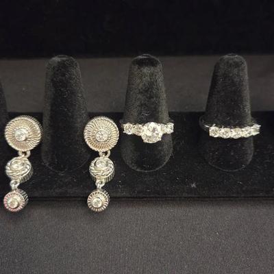 Judith Ripka Sterling Silver/CZ Set