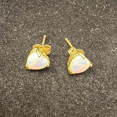 14K Yellow Gold Studs w/Multicolored Stones 