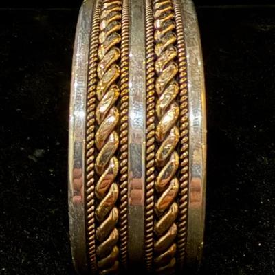 Ron Yazzie Sterling & 12K Gold-Filled Cuff Bracelet - Navajo