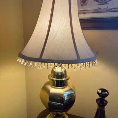 Sale Photo Thumbnail #9: Uttermost brass ginger jar lamp. $68.