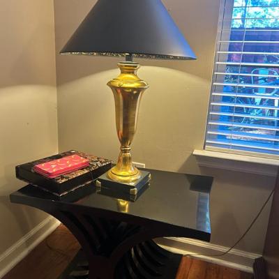 Sale Photo Thumbnail #605: Vintage Art Deco revival brass lamp $95. 