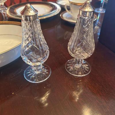Sale Photo Thumbnail #244: Waterford Crystal Alana S&P Shakers. Silverplate. $38 for the pair. 