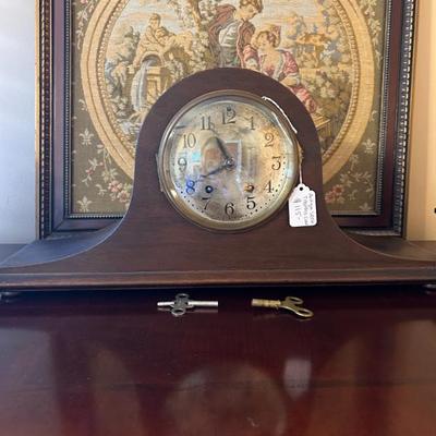Sale Photo Thumbnail #506: Antique Seth Thomas mantel clock. $115.  