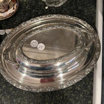 Sale Photo Thumbnail #426: Gorham silver plate lidded serving dish. $24. 
