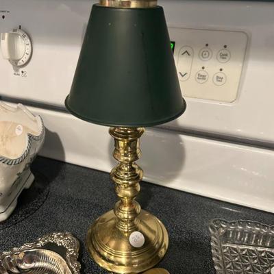 Sale Photo Thumbnail #449: Williamsburg Sedgefield candle stick with shade. $20. 