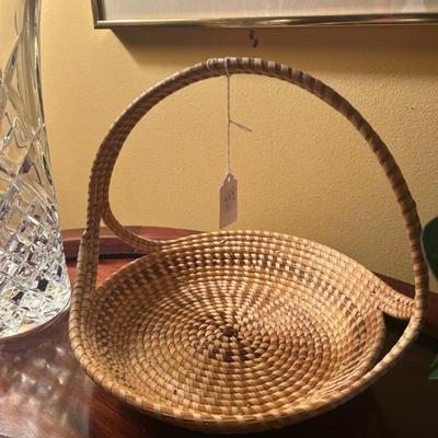 Sale Photo Thumbnail #322: Authentic sweet grass basket with handle. $120. 