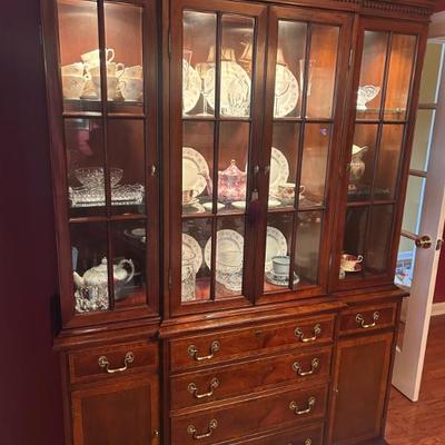 Sale Photo Thumbnail #218: Council Craftsman lighted china cabinet. $695. Measures 56 inches wide x 16 inches deep x 79 inches tall. 