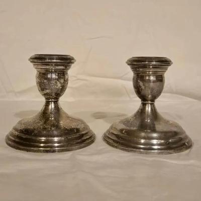 Pair Of Silver Plated Candlestick Holders