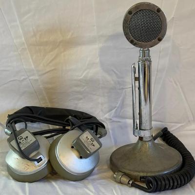 Astatic Early Model D-104 Lollipop Microphone And Vintage Pioneer SE-2P Stereo Headphones HIFi