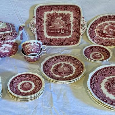 Masons Made In England Ironstone Ware China Set “Vista” Pattern- 36 Pieces 