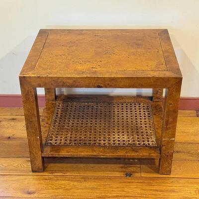 Birds Eye Maple Coffee Table With Caned Bottom