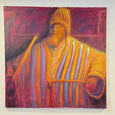 Original Acrylic On Canvas Signed Painting- P. Facemine