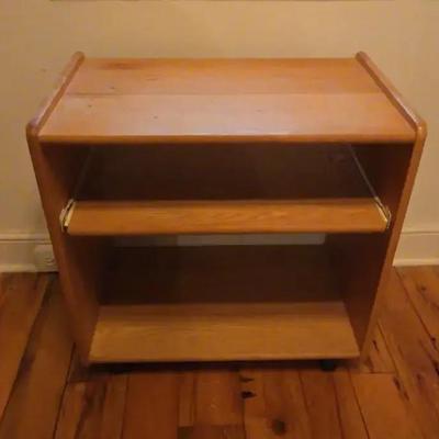 Printer Table With Pull Out Shelf On Casters