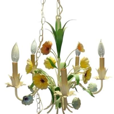Mid Century Modern Floral Chandelier 