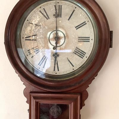 Antique “Dew Drop” Wall Clock By The E. Ingraham Co.