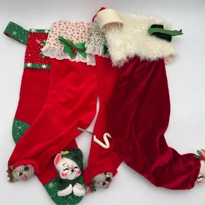 4 Vintage Annalee Stockings 22"