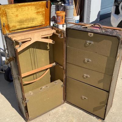 Antique Hartman  Cushion Top  Wardrobe Trunk