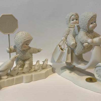 1 Retired Snowbabies-Shopping Spree  & 1 School Crossing With Penguins 