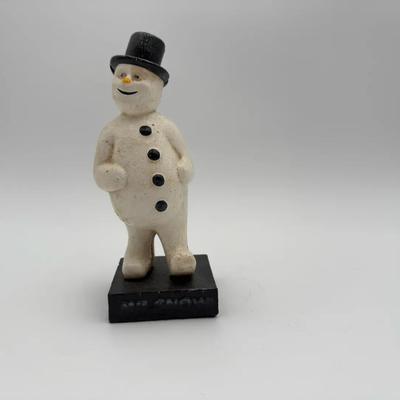 Design Toscano Top Hat Snowman Bank Die Cast Metal  7" High