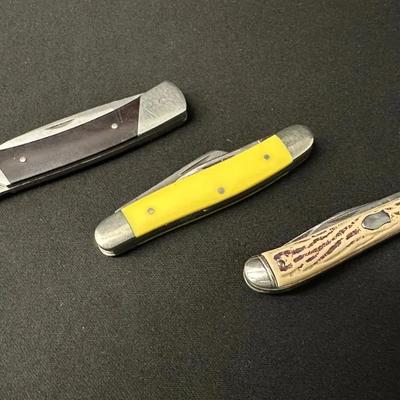 Vintage Pocket Knifes – Buck 501, Case XX and Colonial Prov. USA 610 LOT of 3